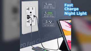 Stopkontak USB C Cepat dengan Lampu Malam