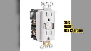 Outlet GFCI dengan Pengisian Aman USB